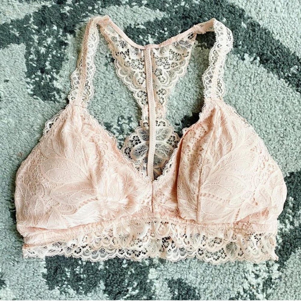 Pink lace bralette